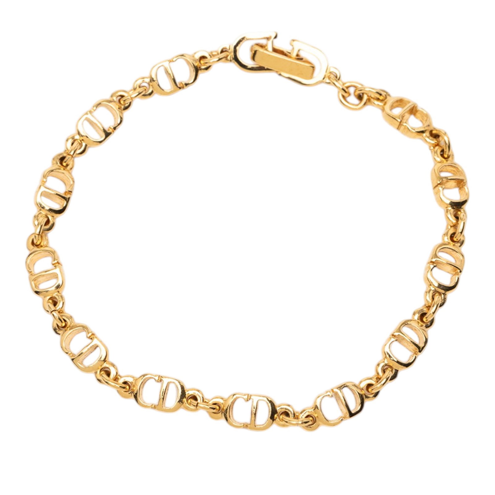 Dior Costume Bracelet with Gold Plated CD Logo and Hook Clasp (1 of 4)