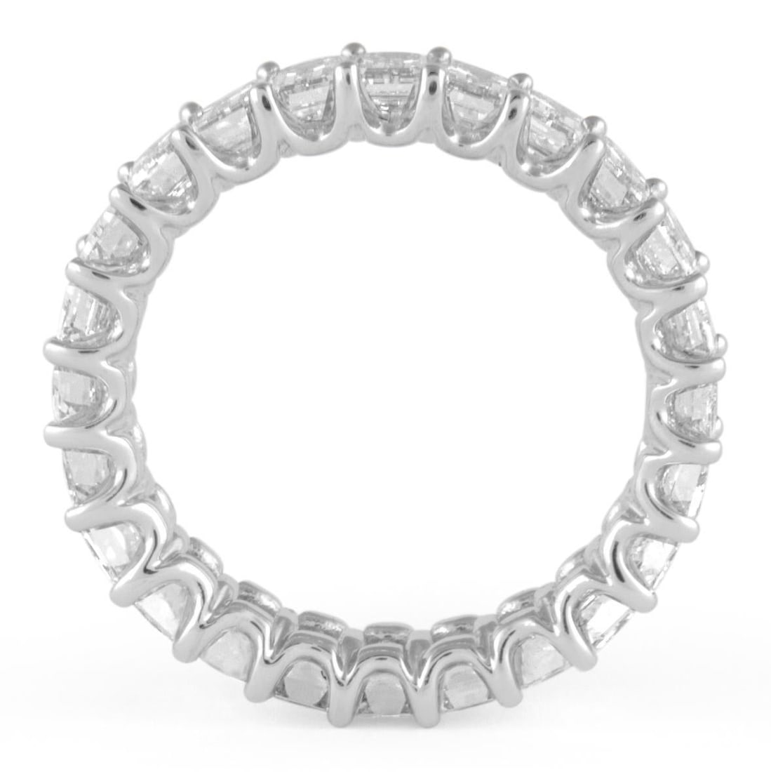 4.14ct Emerald Cut Diamond Eternity Band 18k White Gold - 4