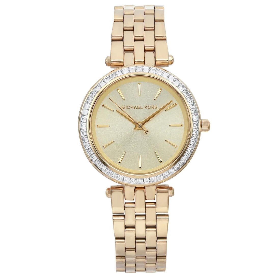 Michael Kors Darci Gold-Tone Crystal Champagne Dial Ladies Watch MK3365: Michael Kors Darci Gold-Tone Crystal Champagne Dial Ladies Watch MK3365 Introducing the Michael Kors Darci Ladies Watch, a perfect blend of elegance and functionality. This stylish wristwatch features