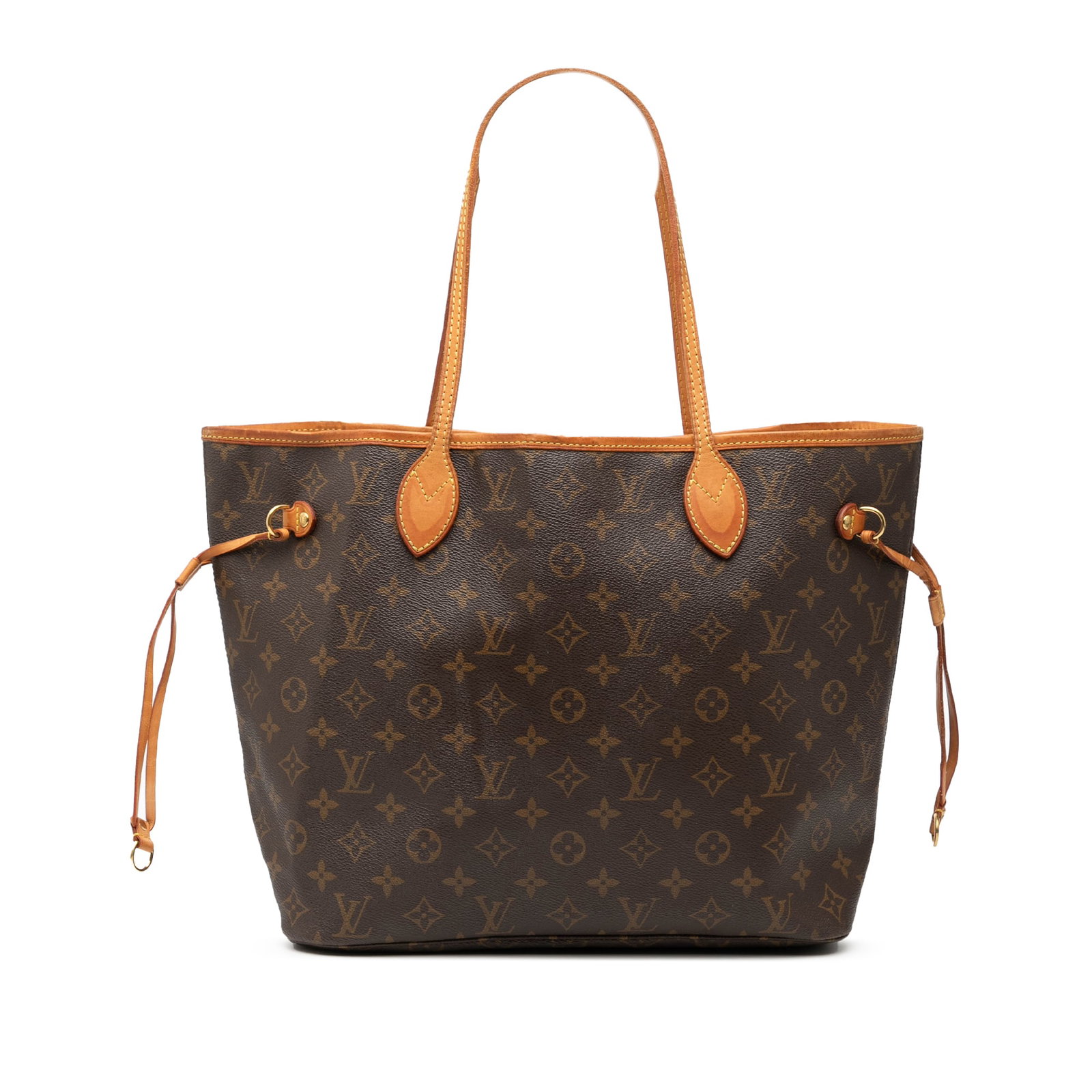 Louis Vuitton Neverfull MM Monogram Canvas Tote with Vachetta Leather Trim: Louis Vuitton Neverfull MM Monogram Canvas Tote with Vachetta Leather Trim This Louis Vuitton Monogram Neverfull MM features the iconic monogram canvas body with vachetta leather trim and flat vachett