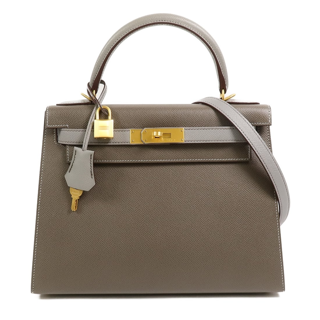 Hermes Kelly 28 Etoupe Gris Mouette calfskin 2way shoulder bag GHW (1 of 16)