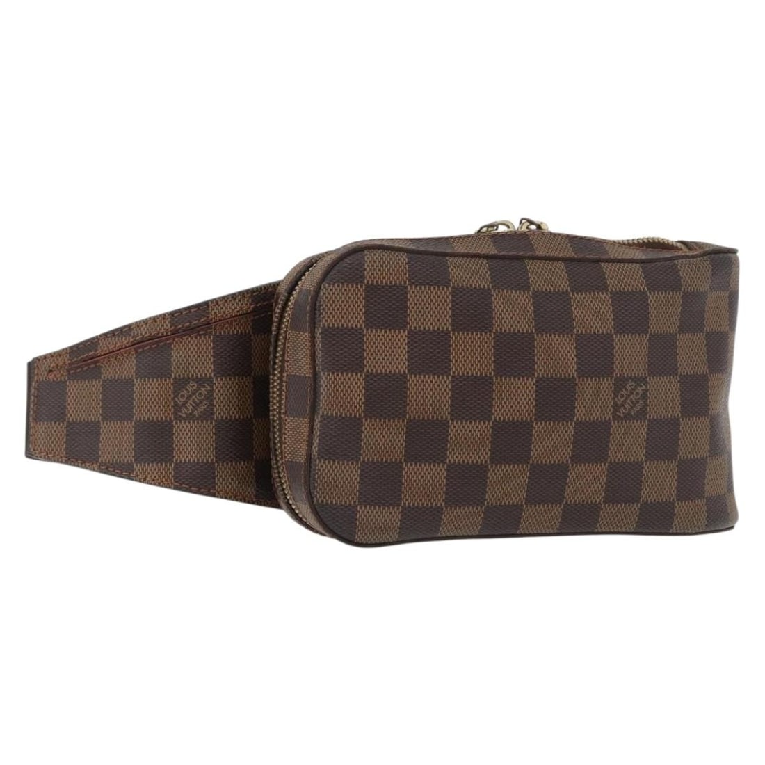 Geronimos Damier Canvas Waist Bag by Louis Vuitton Brown Unisex: Geronimos Damier Canvas Waist Bag by Louis Vuitton Brown Unisex The Louis Vuitton Geronimos Waist Bag in Damier canvas offers a stylish and versatile accessory suitable for both men and women. This br