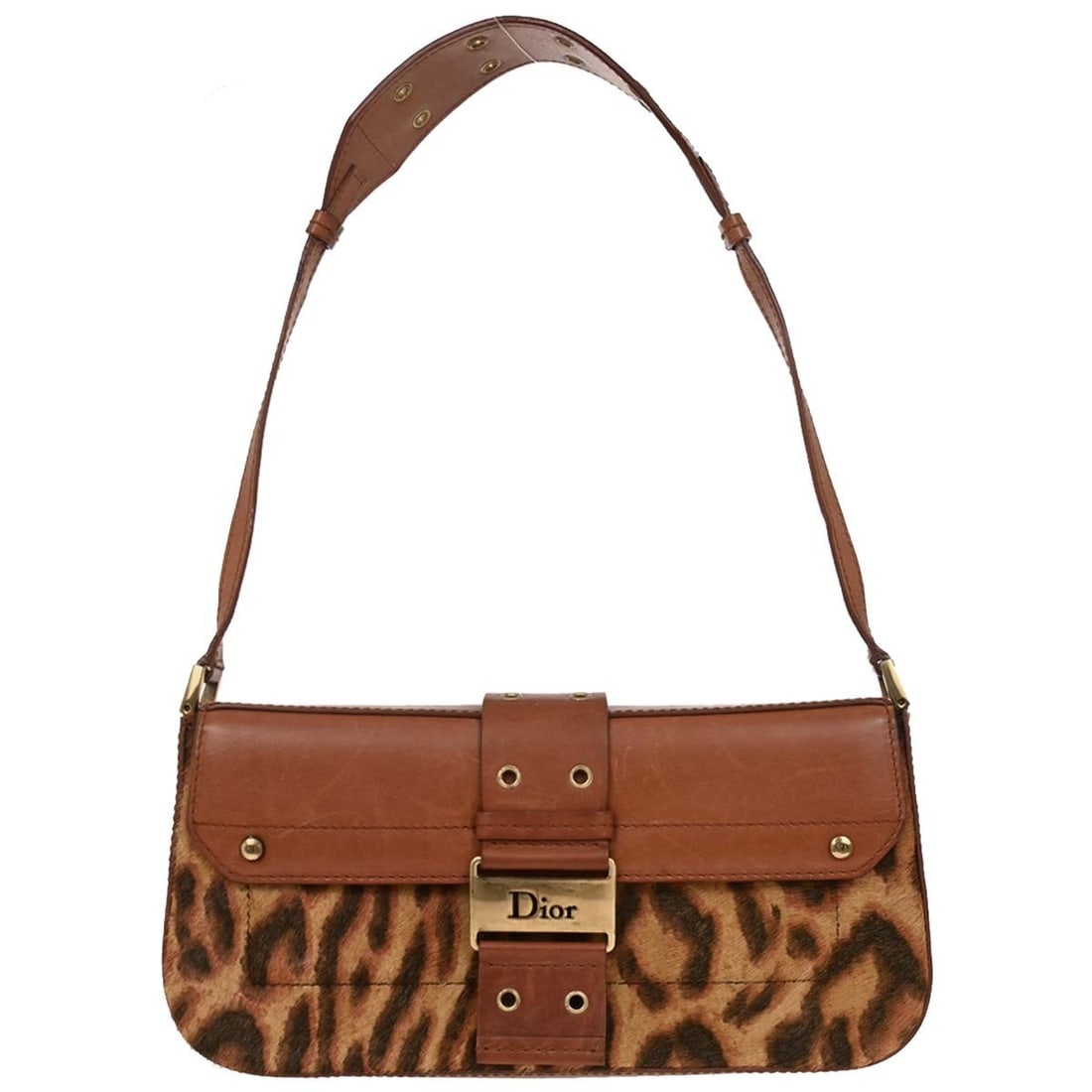 Dior Street Chic Columbus Brown Pony Hair Leather Top Handle Bag (1 of 18)
