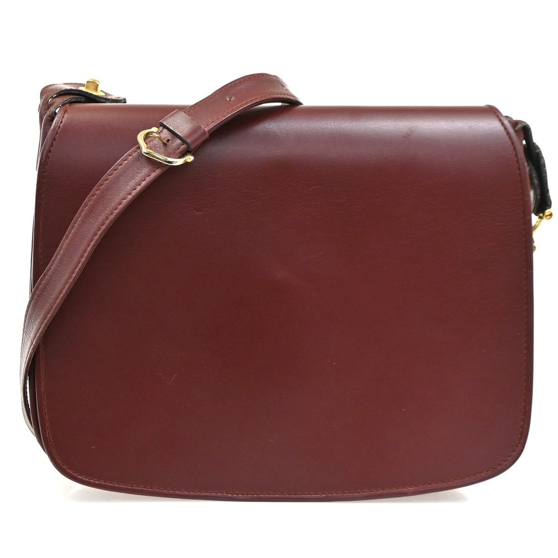 Must de Cartier burgundy leather shoulder bag 24cm for women (1 of 16)