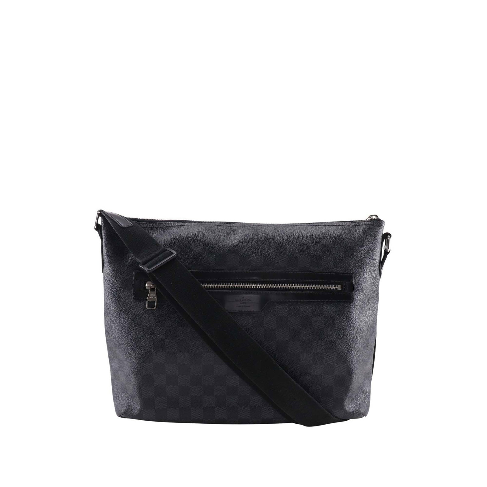 Louis Vuitton Mick MM Black Damier Graphite Canvas Crossbody Bag: Louis Vuitton Mick MM Black Damier Graphite Canvas Crossbody Bag This Louis Vuitton Damier Graphite Mick MM features a damier canvas body in black, an adjustable flat strap, top zip closure, exterior 