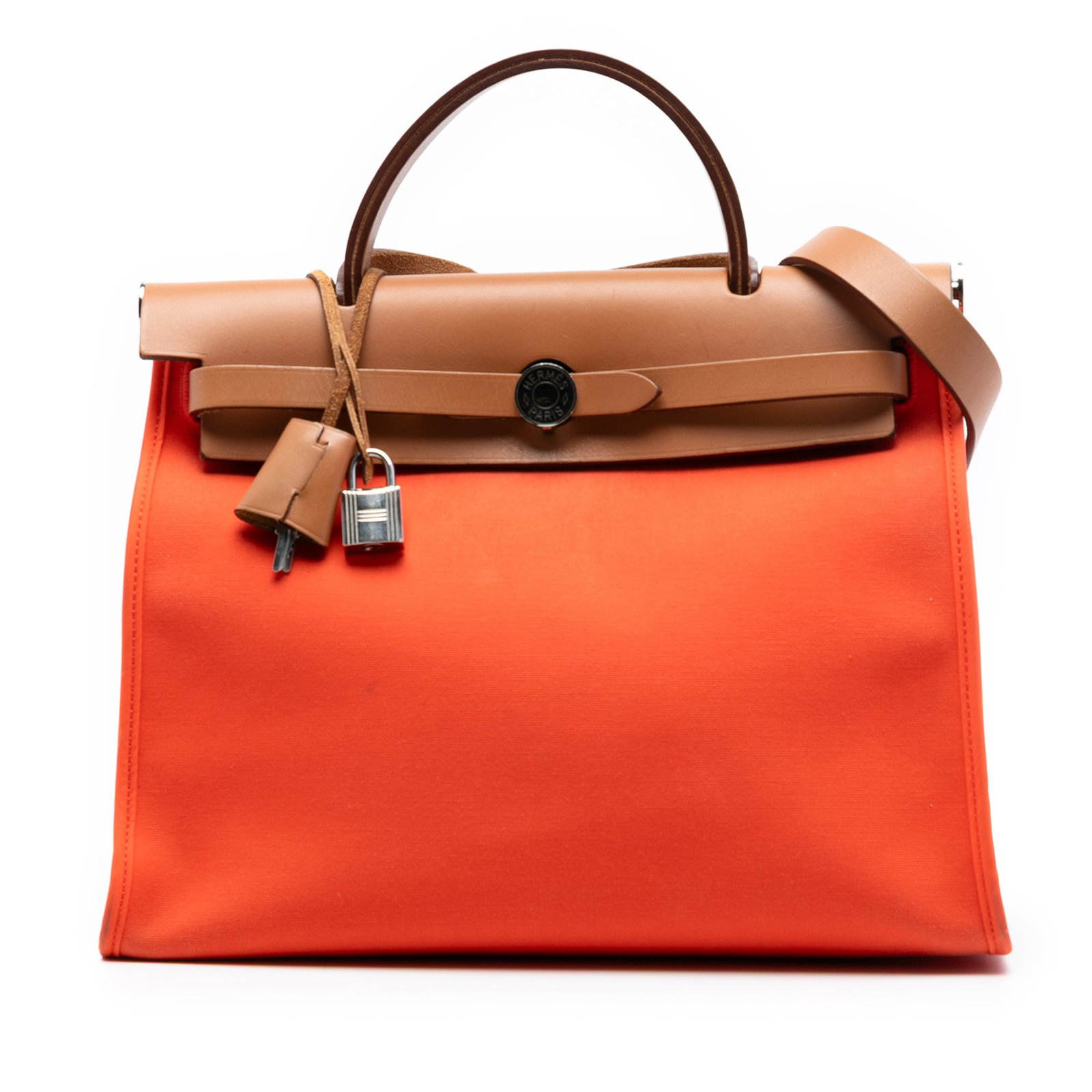 Herbag Zip 31 Canvas and Leather Shoulder Bag by Hermes: Herbag Zip 31 Canvas and Leather Shoulder Bag by Hermes The Hermes Toile Herbag Zip 31 features a canvas body with leather trim, a flat leather top handle, and a flat leather shoulder strap. The bag i