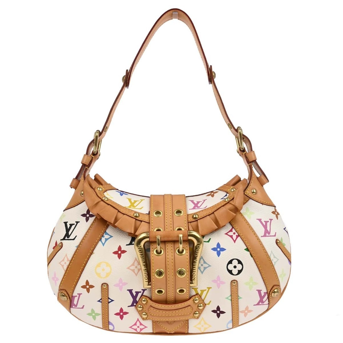 Leonor Multicolor White Monogram Canvas Handbag by Louis Vuitton (1 of 12)