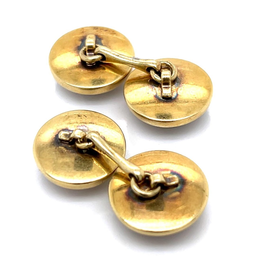 Art Deco 14K Yellow Gold Equestrian Cufflinks 12.1g: Art Deco 14K Yellow Gold Equestrian Cufflinks 12.1g These stunning Art Deco cufflinks are crafted from 14K yellow gold, embodying a classic equestrian theme that adds a touch of elegance to any formal