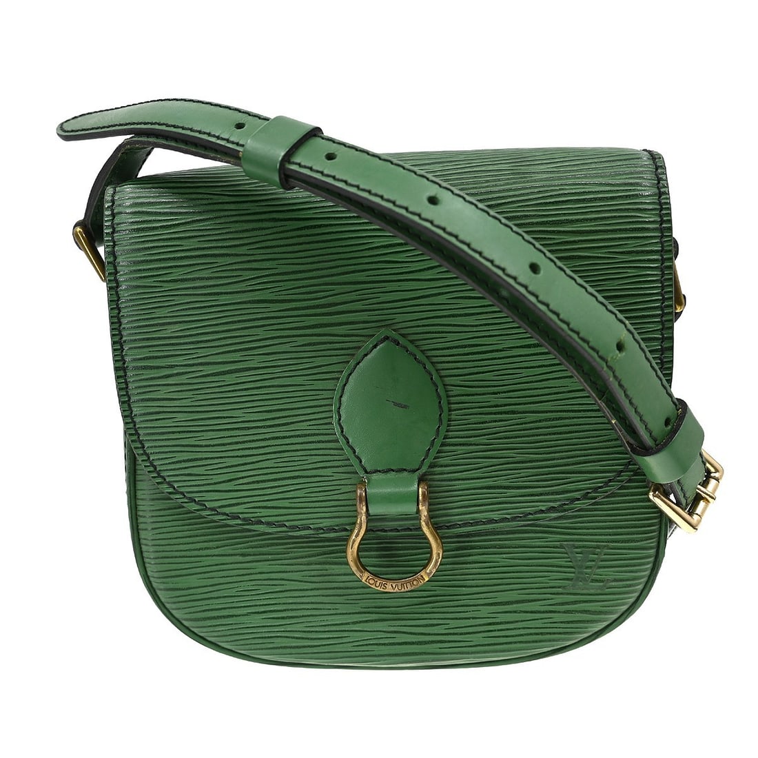 Louis Vuitton Mini Saint Cloud Epi Leather Green Crossbody Shoulder Bag: Louis Vuitton Mini Saint Cloud Epi Leather Green Crossbody Shoulder Bag This is a vintage Louis Vuitton Saint Cloud mini shoulder bag crafted from green Epi leather with a blue lining. The bag feature