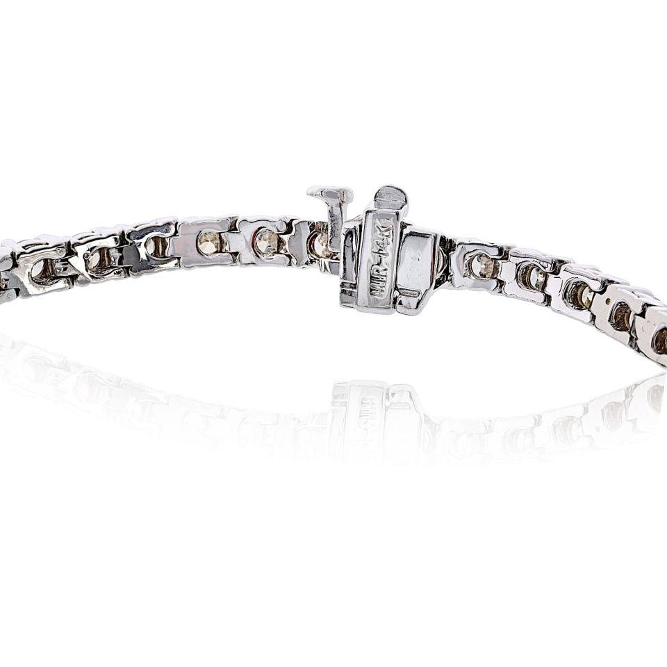 Diamond Tennis Bracelet in 14K White Gold 4.98 Carats - 3