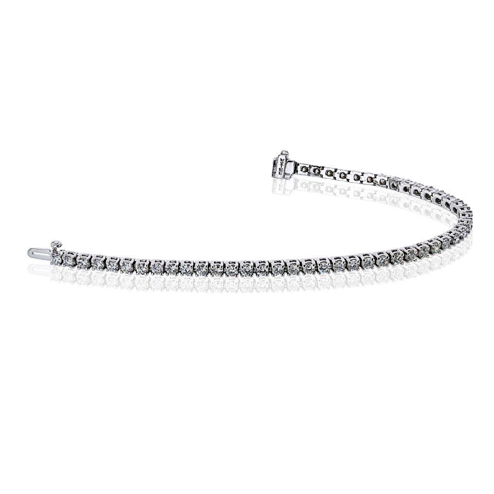 Diamond Tennis Bracelet in 14K White Gold 4.98 Carats - 5