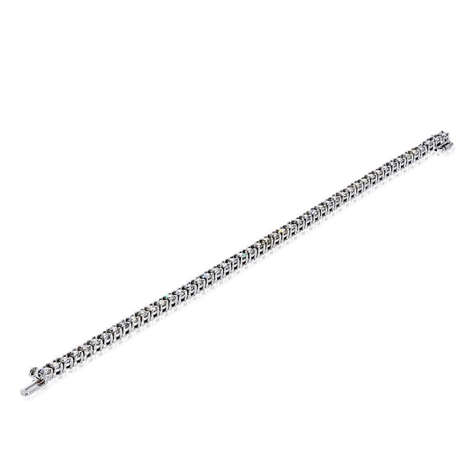 Diamond Tennis Bracelet in 14K White Gold 4.98 Carats - 6