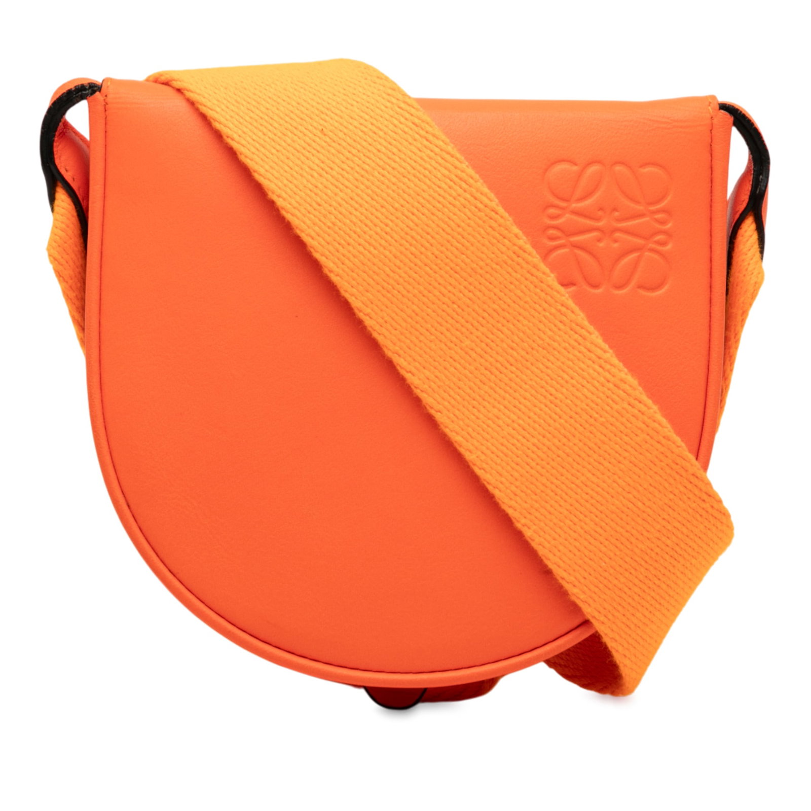 Loewe Heel Crossbody Bag in Soft Calfskin Leather Orange Small (1 of 8)
