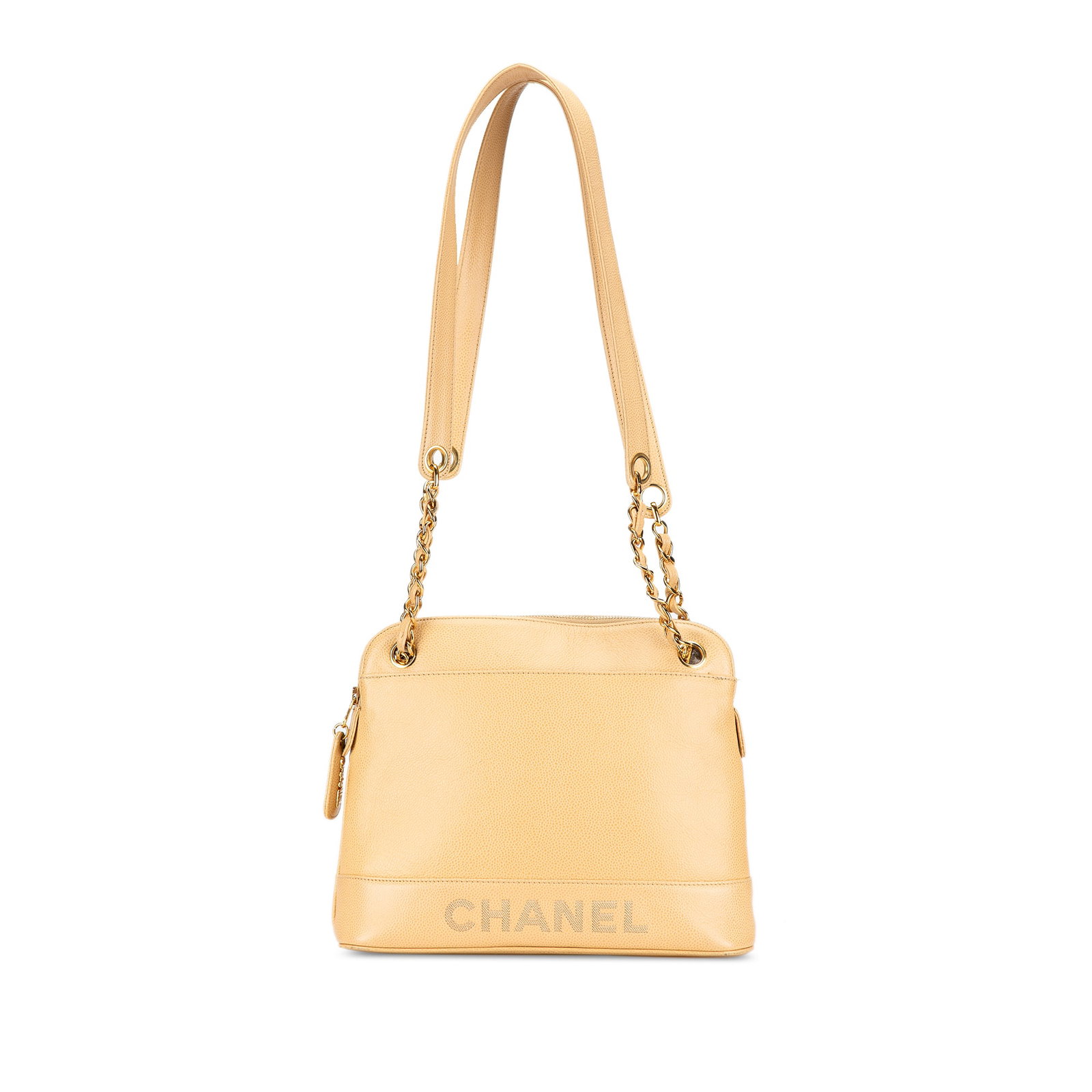 Chanel Yellow Caviar Logo Chain Shoulder Bag Italy: Chanel Yellow Caviar Logo Chain Shoulder Bag Italy This Chanel Caviar Logo Chain Shoulder Bag is crafted from luxurious caviar leather and accented with gold-tone hardware. The bag features a stylish 