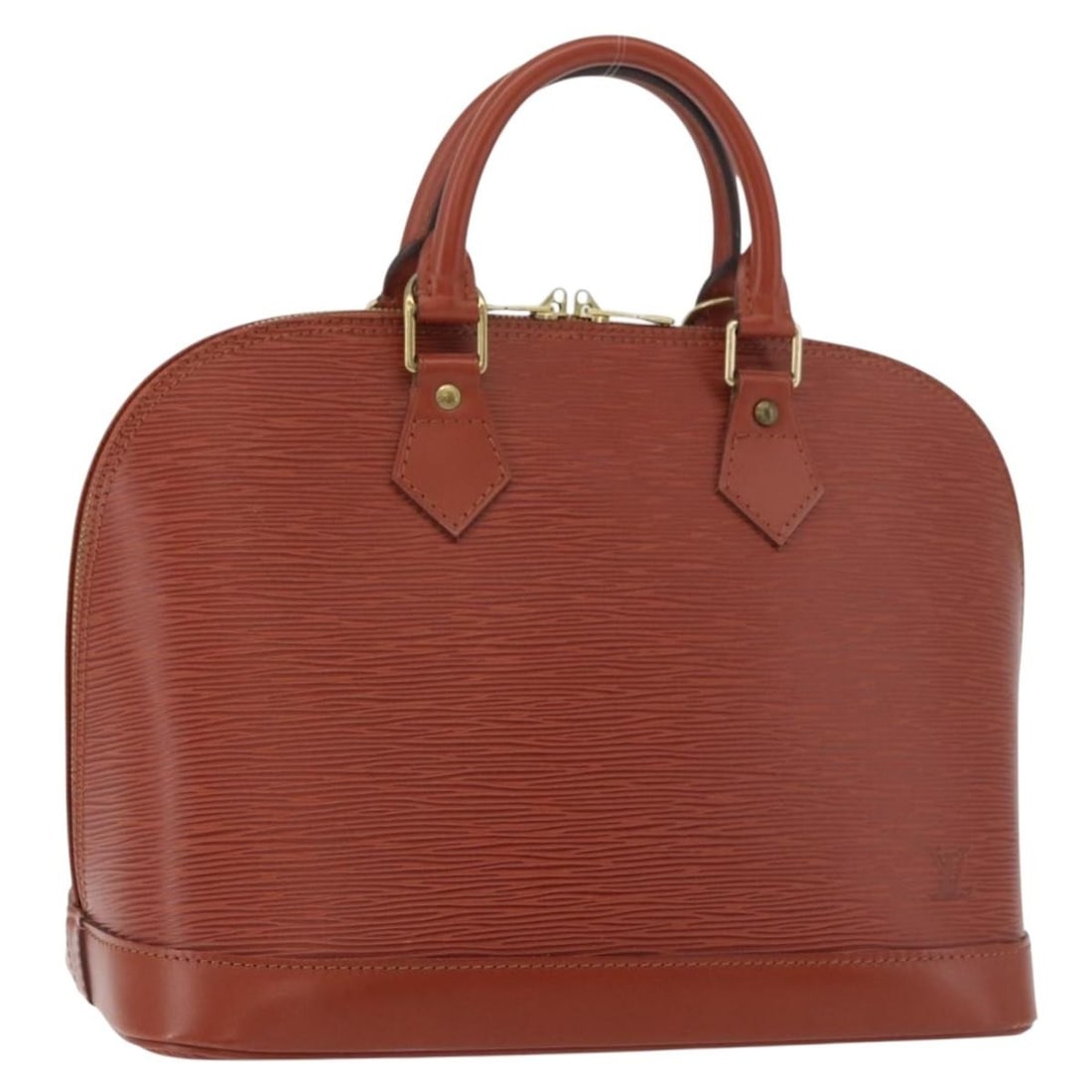 Louis Vuitton Alma Epi Leather Brown Handbag M52143: Louis Vuitton Alma Epi Leather Brown Handbag M52143 This Louis Vuitton Epi Alma handbag features a classic brown Epi leather exterior, offering both durability and distinctive texture. Designed for wo