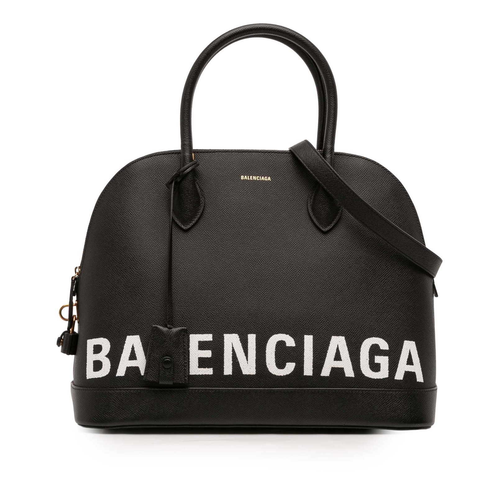Balenciaga Ville M Black Grained Calfskin Leather Top Handle Satchel Bag (1 of 11)