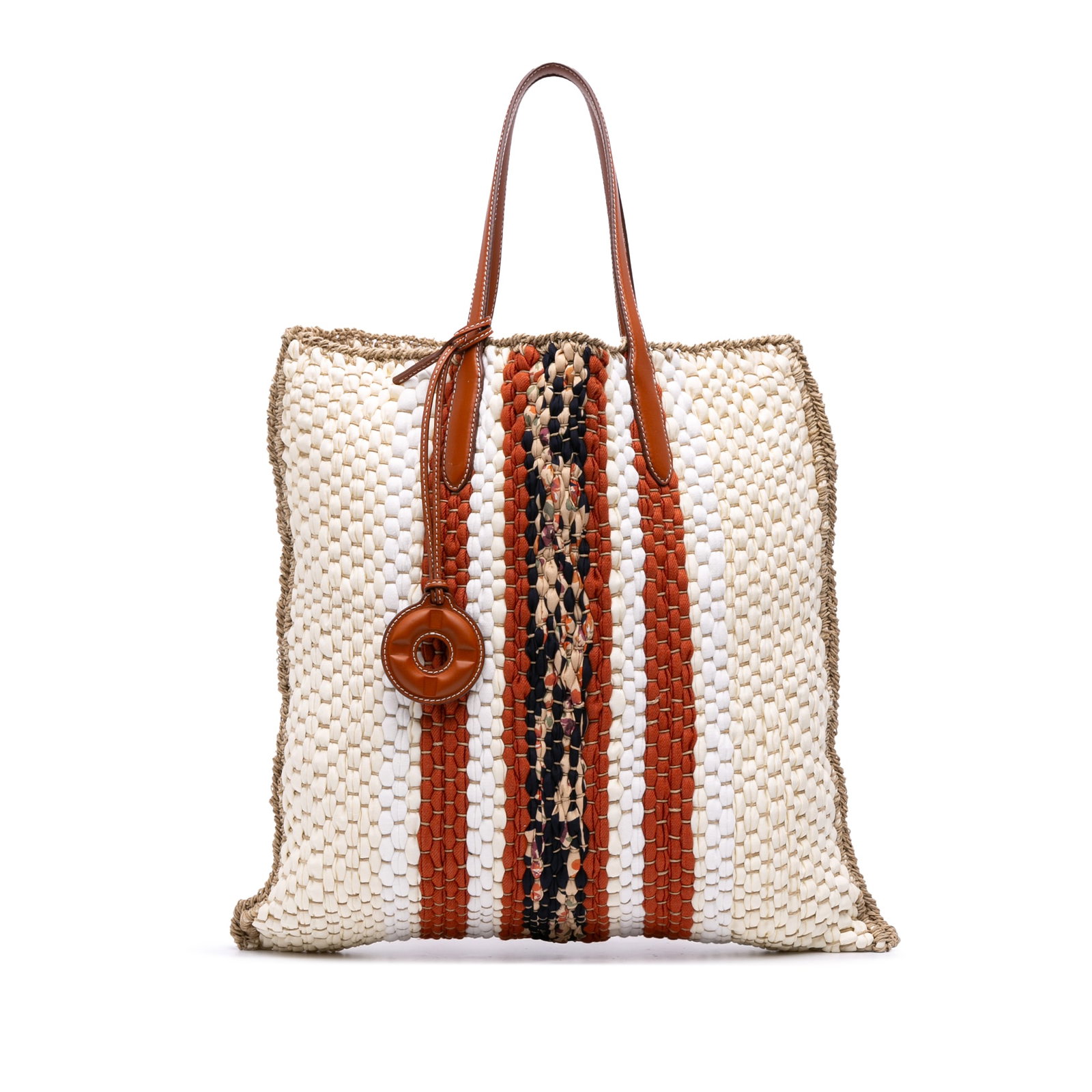 Loro Piana Crochet Wool Silk Blossom Tote Bag Italy Brown (1 of 8)