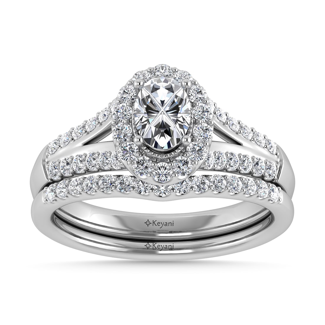 14K White Gold Diamond 1 Ct.Tw. Oval Shape Bridal Ring: 14K White Gold Diamond 1 Ct.Tw. Oval Shape Bridal Ring 14k White Gold Stone Color: G-h Stone Clarity: Si2 Each ring is presented in standard size 6.5. Complimentary resizing is available between sizes