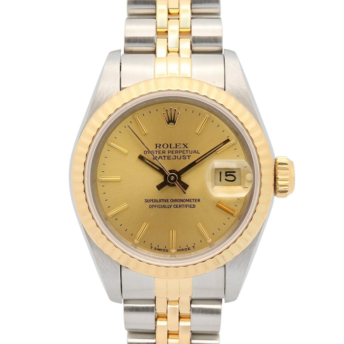 Rolex Datejust Women's Automatic 18K Yellow Gold Steel 69173: Rolex Datejust Women's Automatic 18K Yellow Gold Steel 69173 This is a pre-owned Rolex Datejust 97 women's wristwatch, model 69173, manufactured in 1987. The watch features an automatic movement and a