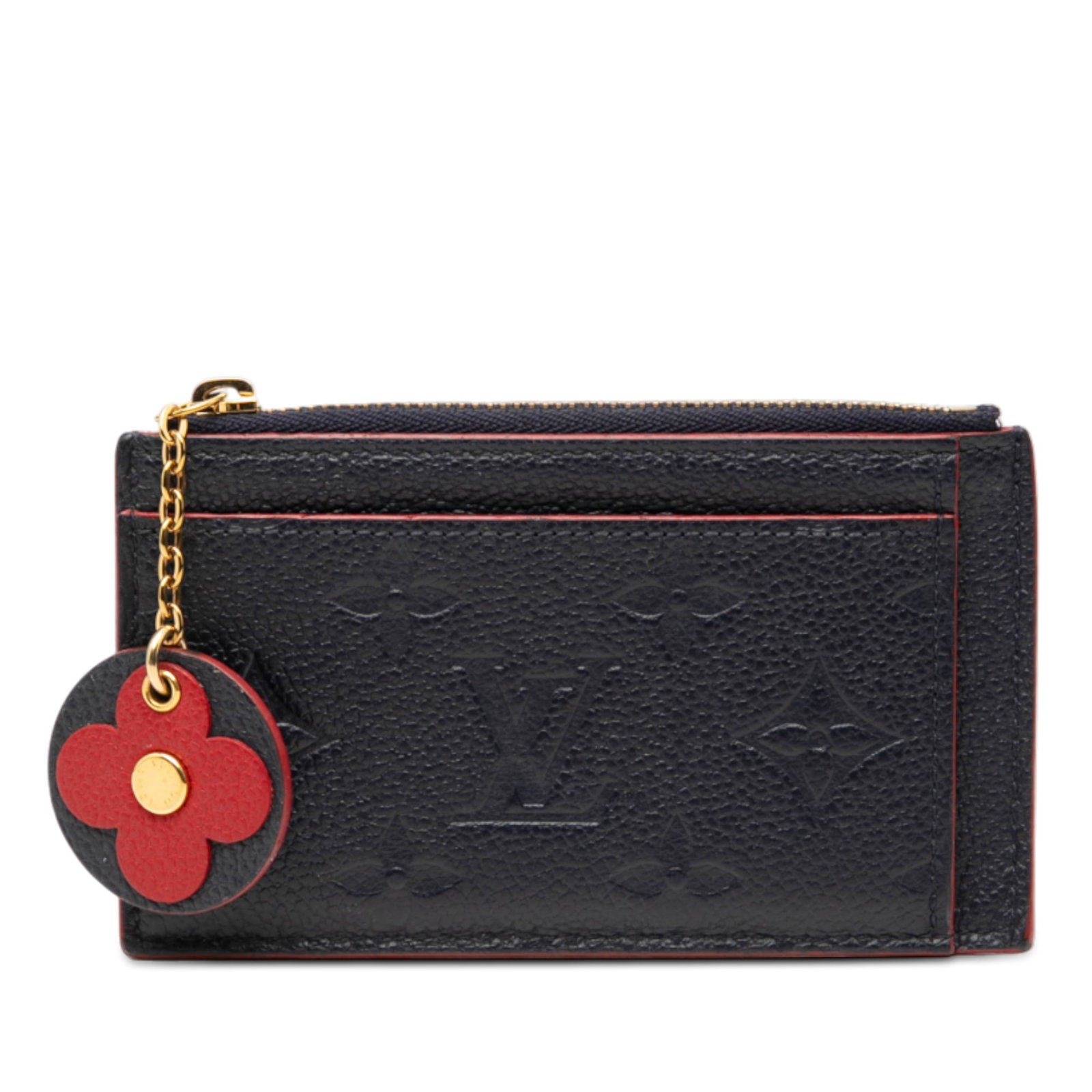 Louis Vuitton Blue Empreinte Leather Card Wallet With Zip Closure: Louis Vuitton Blue Empreinte Leather Card Wallet With Zip Closure This Louis Vuitton Monogram Empreinte Zipped Card Holder is crafted from monogram-embossed leather in blue and features a top zip clos