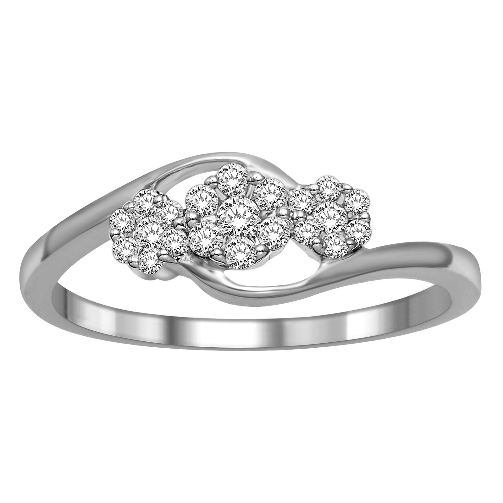 10K White Gold 1/5 Ct.Tw. Diamond Fashion Ring (1 of 4)