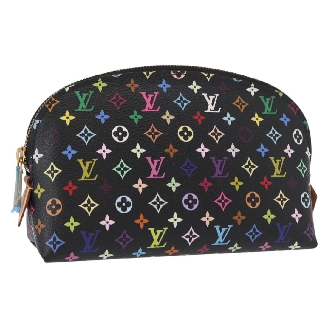 LOUIS VUITTON Monogram Multicolor Pouch Black M47355 Auth: LOUIS VUITTON Monogram Multicolor Pouch Black M47355 Auth This exquisite Louis Vuitton Monogram Multicolor Pochette Pouch in Black showcases the brand's signature style and craftsmanship. Made from du