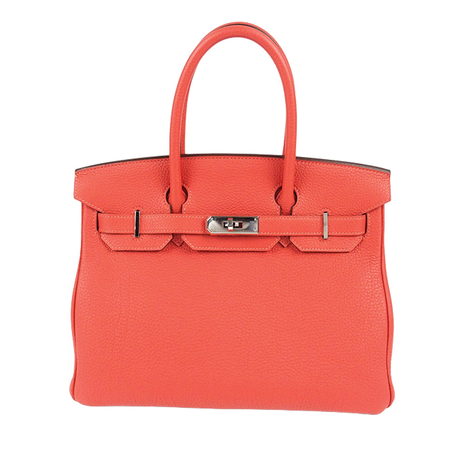 Hermes Togo Birkin Retourne 30 in Rouge Pivoine Leather: Hermes Togo Birkin Retourne 30 in Rouge Pivoine Leather The Hermes Togo Birkin Retourne 30 is a luxurious handbag crafted from fine Togo leather in the striking Rouge Pivoine color. This elegant bag f