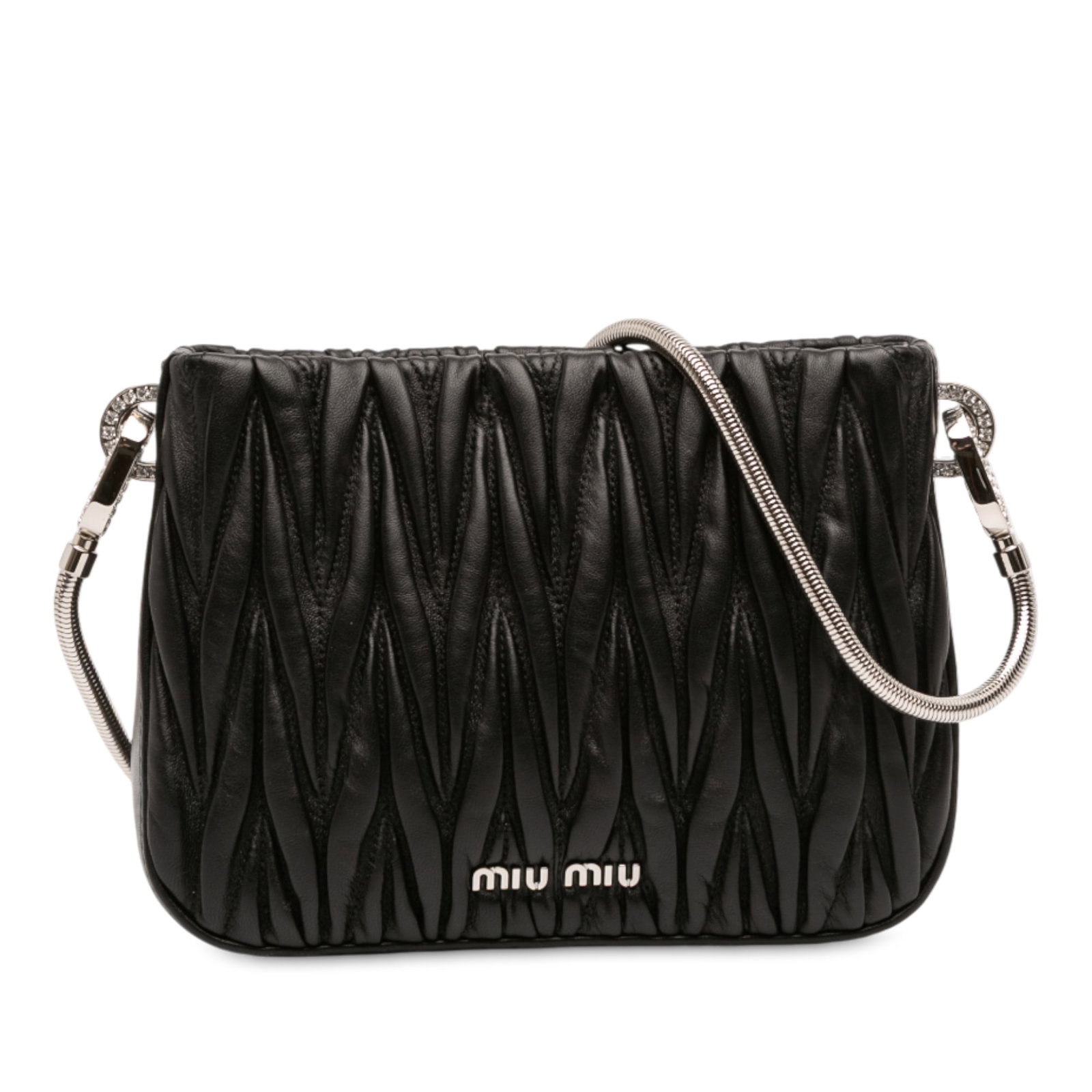 Miu Miu Matelasse Sassy Black Quilted Nappa Leather Shoulder Bag (1 of 10)