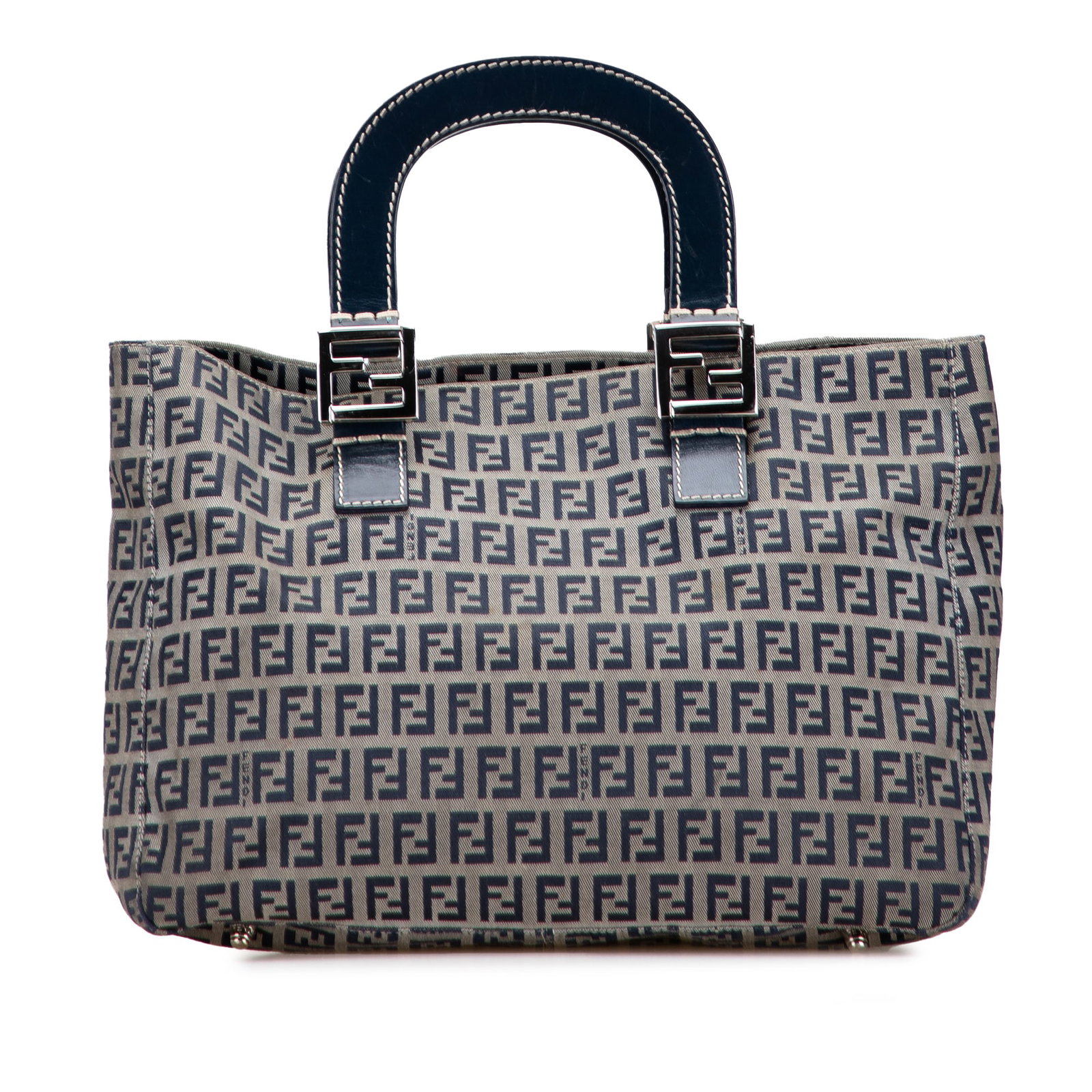 Fendi Small Zucchino Canvas Twins Tote Gray Fabric Bag: Fendi Small Zucchino Canvas Twins Tote Gray Fabric Bag Introducing the Fendi Small Zucchino Canvas Twins Tote, a stylish and functional accessory for your everyday needs. This tote bag is crafted from