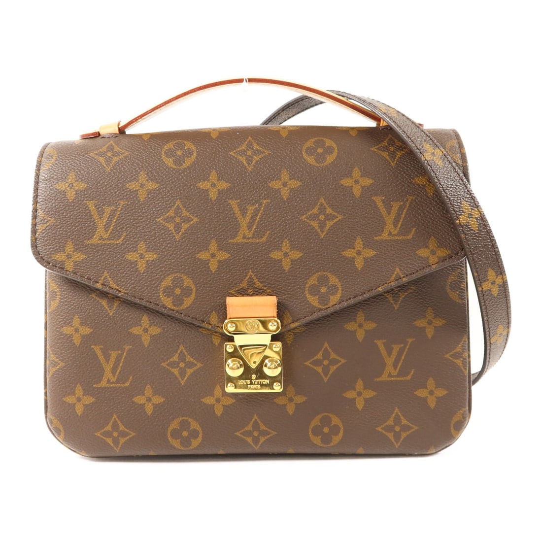 Louis Vuitton Pochette Metis MM Brown Canvas Shoulder Bag Gold Hardware (1 of 17)