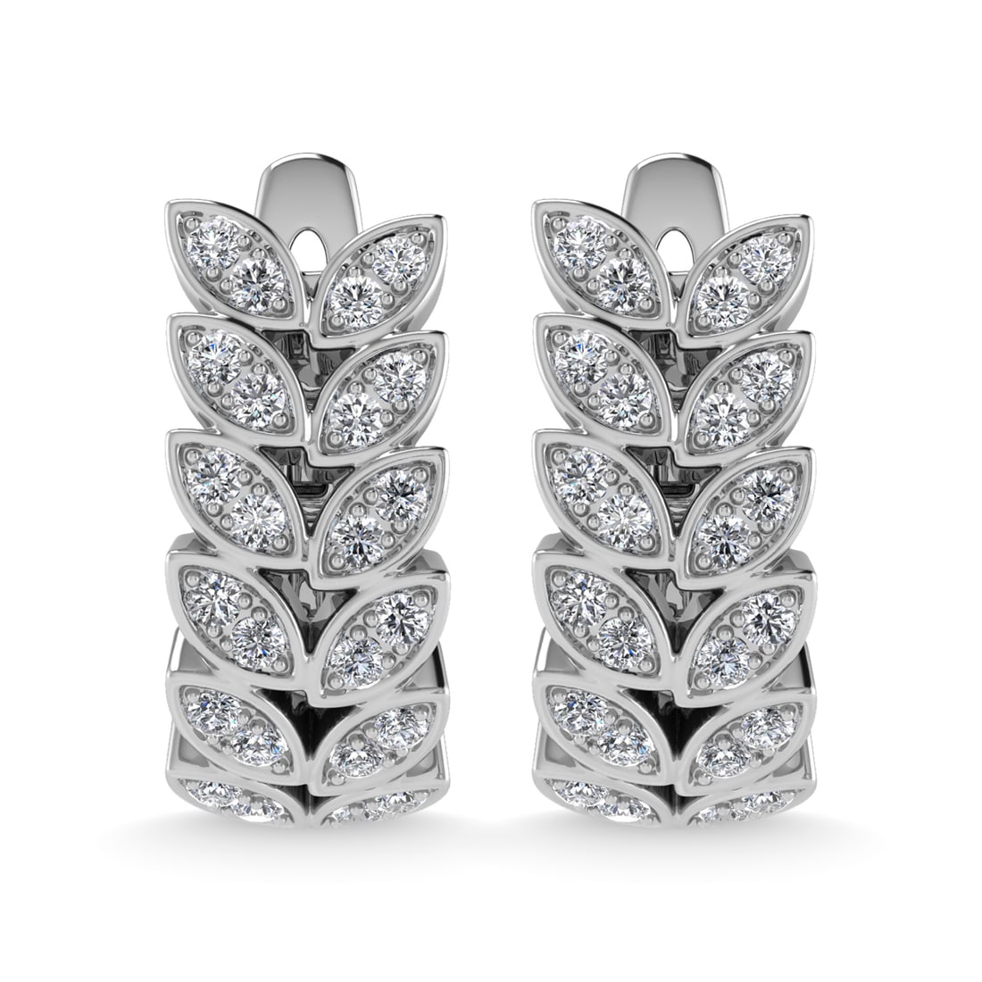 14K White Gold Diamond 1/2 Ct.Tw. Hoop Earrings: 14K White Gold Diamond 1/2 Ct.Tw. Hoop Earrings 14k White Gold Stone Color: G-h Stone Clarity: I1-i2 This item may take 2-5 weeks for shipping. PLEASE NOTE: Framed, Large, or heavy items do not have s