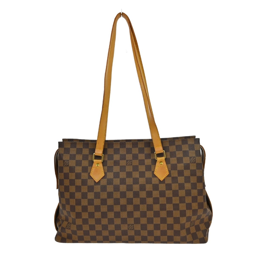 Louis Vuitton Colombine Damier Canvas Large Brown Shoulder Tote Bag N99037: Louis Vuitton Colombine Damier Canvas Large Brown Shoulder Tote Bag N99037 This Louis Vuitton Colombine shoulder tote bag features the classic Damier canvas pattern in brown with beige double handles.