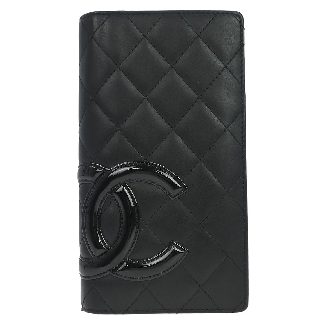 Chanel Cambon Ligne Long Bifold Wallet Black Calfskin Leather: Chanel Cambon Ligne Long Bifold Wallet Black Calfskin Leather This Chanel Cambon Ligne long wallet is crafted from black calfskin and features the signature CC pattern. Designed as a bifold wallet, it