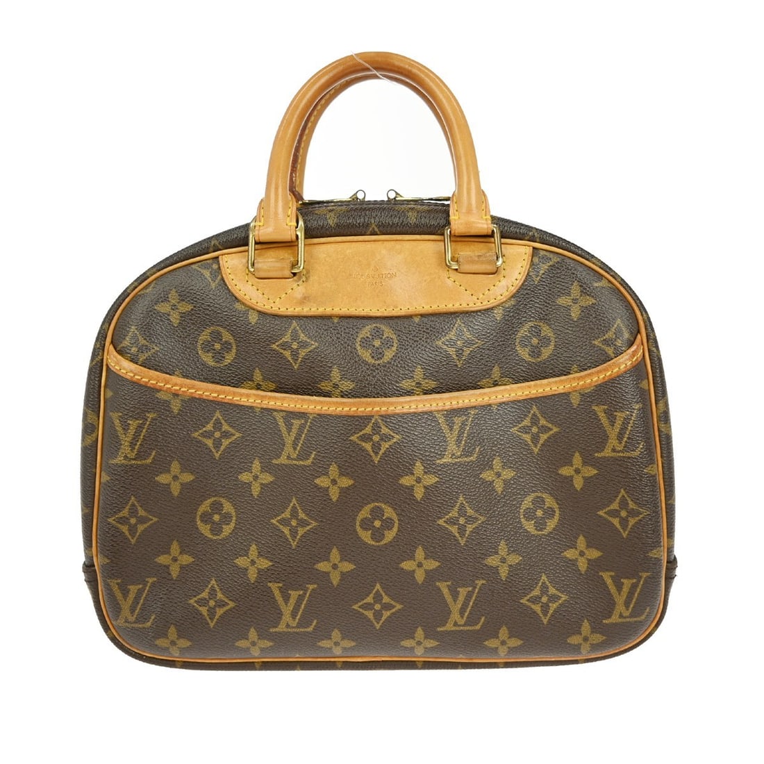 Louis Vuitton Monogram Trouville Medium Brown Canvas Handbag M42228: Louis Vuitton Monogram Trouville Medium Brown Canvas Handbag M42228 This is a vintage Louis Vuitton Trouville handbag crafted from signature monogram canvas leather with brown double handles. The bag 