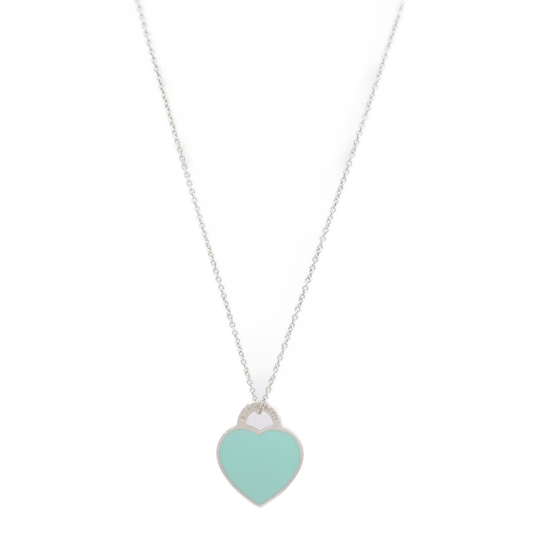 Return To Tiffany Blue Sterling Silver 925 Women's Necklace: Return To Tiffany Blue Sterling Silver 925 Women's Necklace This Tiffany & Co. Return to Tiffany necklace is crafted from 925 sterling silver and features a blue accent. Designed for women, it showcas