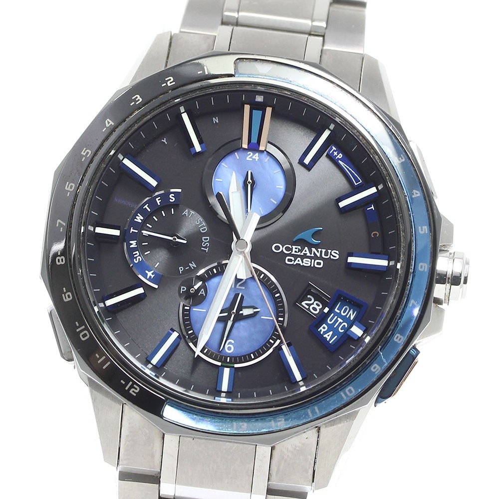 Casio Oceanus titanium solar radio watch limited edition 1500: Casio Oceanus titanium solar radio watch limited edition 1500 This Casio Oceanus OCW-G2000C-1AJF is a limited edition men's wristwatch, with only 1,500 pieces produced worldwide. Crafted in Japan, the