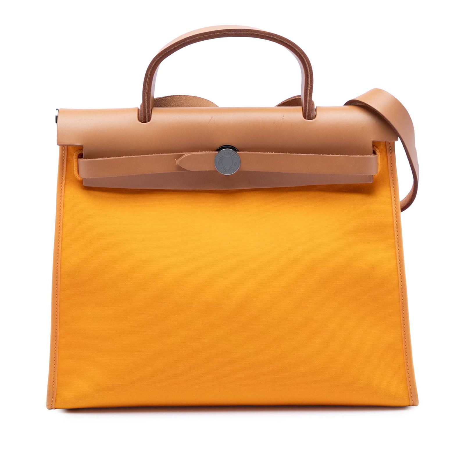 Hermes Herbag Zip 31 Orange Canvas and Leather Shoulder Bag (1 of 8)