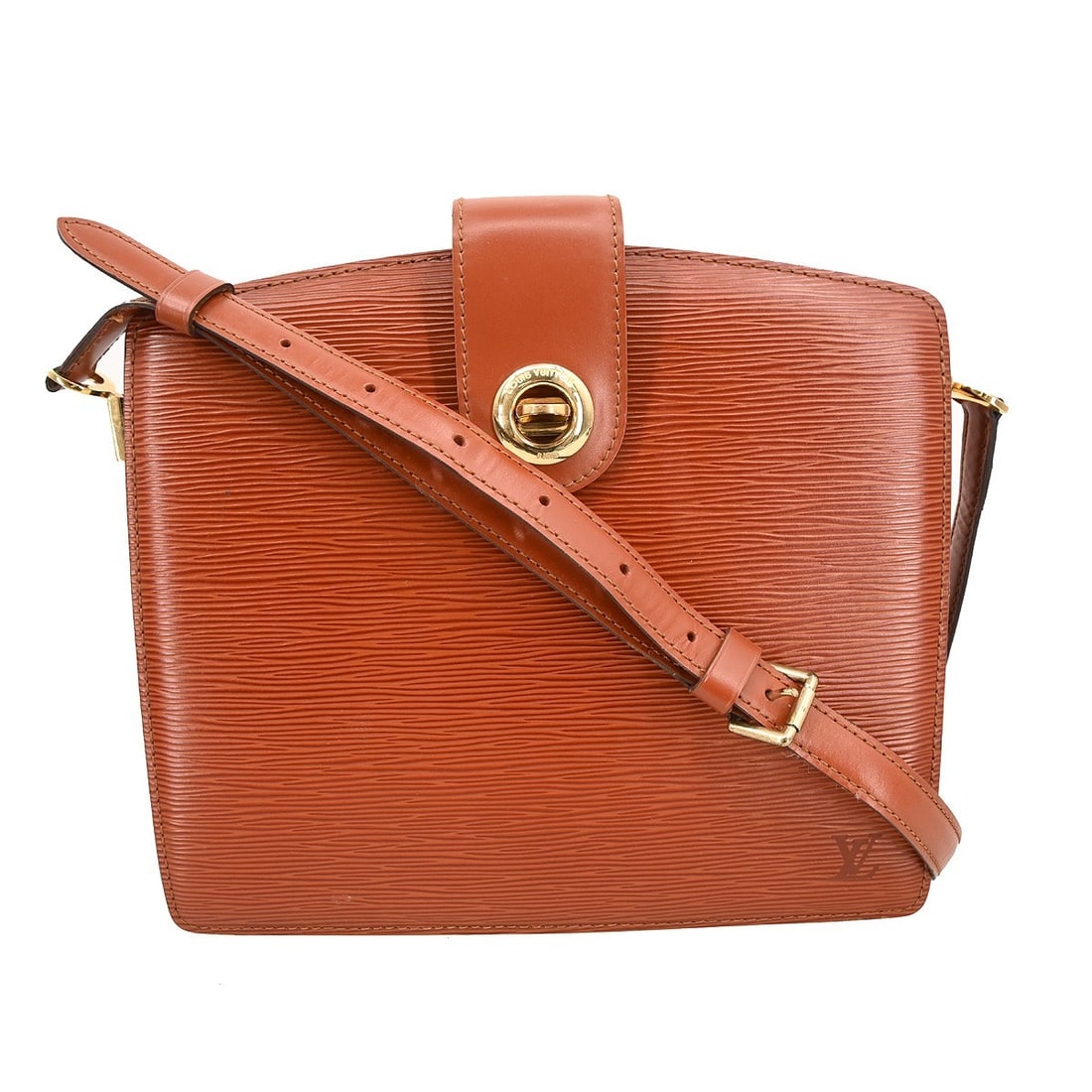 Louis Vuitton Capuchin Brown Epi Leather Shoulder Bag M52343: Louis Vuitton Capuchin Brown Epi Leather Shoulder Bag M52343 This is a vintage Louis Vuitton Capuchin shoulder bag crafted in brown Epi leather. It features a medium-size silhouette with a structured 