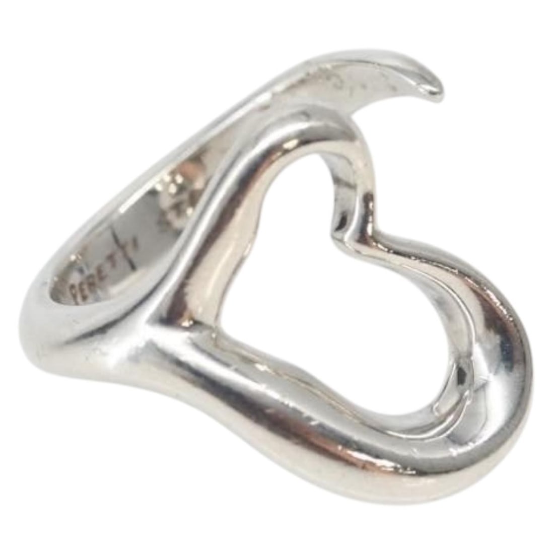 Tiffany & Co. Open Heart Ring Ag925 Silver Authentic: Tiffany & Co. Open Heart Ring Ag925 Silver Authentic This elegant Tiffany & Co. Open Heart Ring is crafted from high-quality Ag925 silver, showcasing a timeless design that symbolizes love and affecti