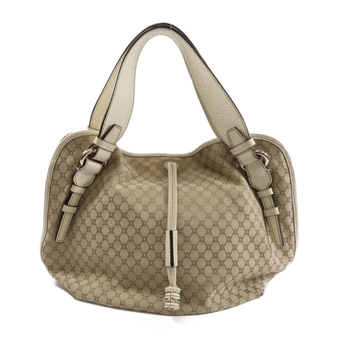 CELINE Bitter Sweet Beige Calfskin and Canvas Handbag with Gold Hardware (1 of 11)
