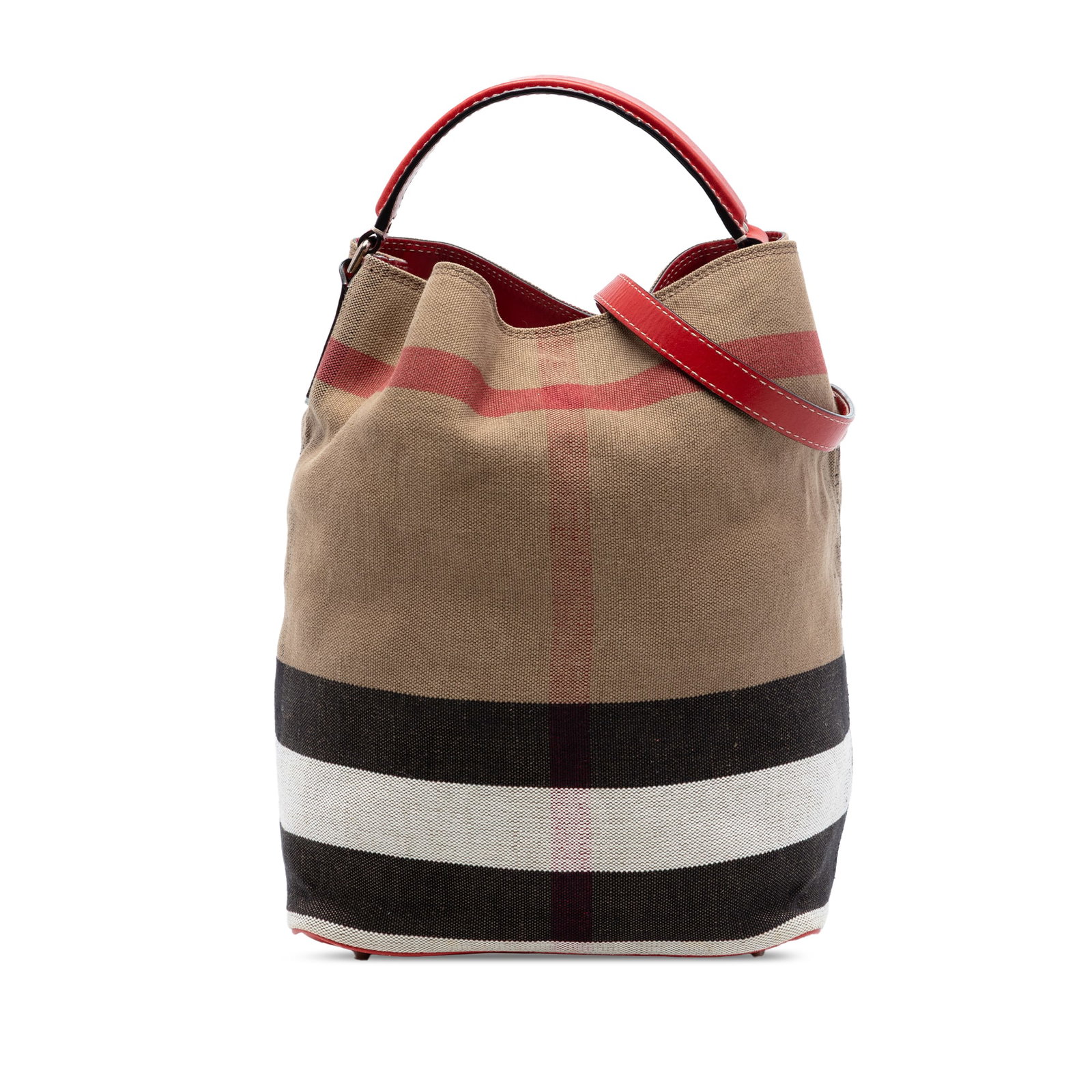 Burberry Ashby Bucket Bag Medium Mega Check Canvas with Leather Strap (1 of 8)