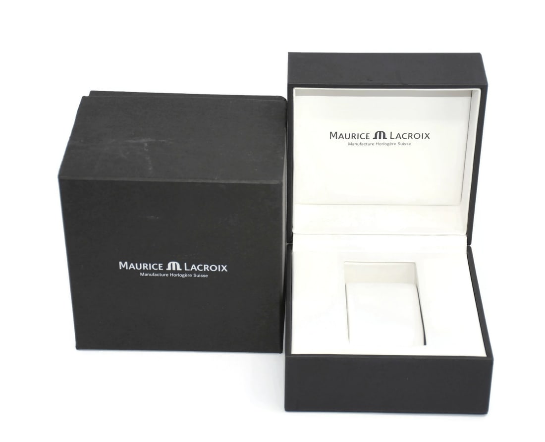 Presentation Case for Maurice Lacroix Timepiece Single Box 6x6x5 Inches: Presentation Case for Maurice Lacroix Timepiece Single Box 6x6x5 Inches This is a pre-owned Maurice Lacroix presentation box designed for a single watch. It is 100% authentic and ideal for storing or 