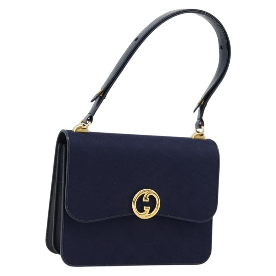 Gucci Navy Gold GG Canvas Shoulder Bag Italy: Gucci Navy Gold GG Canvas Shoulder Bag Italy This GUCCI GG Canvas shoulder bag features a navy and gold color scheme and is crafted from the brand's signature GG canvas material. Designed for women, t