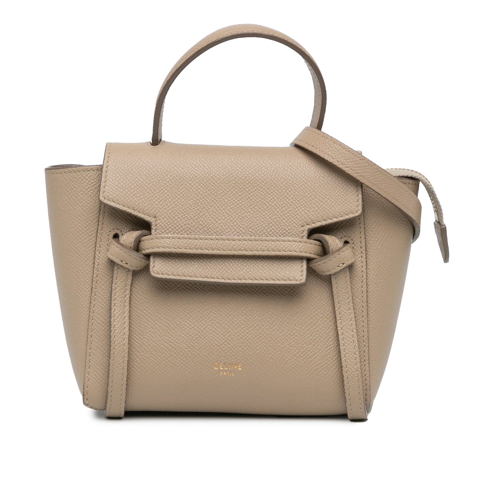 Celine Pico Grained Calfskin Leather Belt Bag Brown Italy (1 of 10)