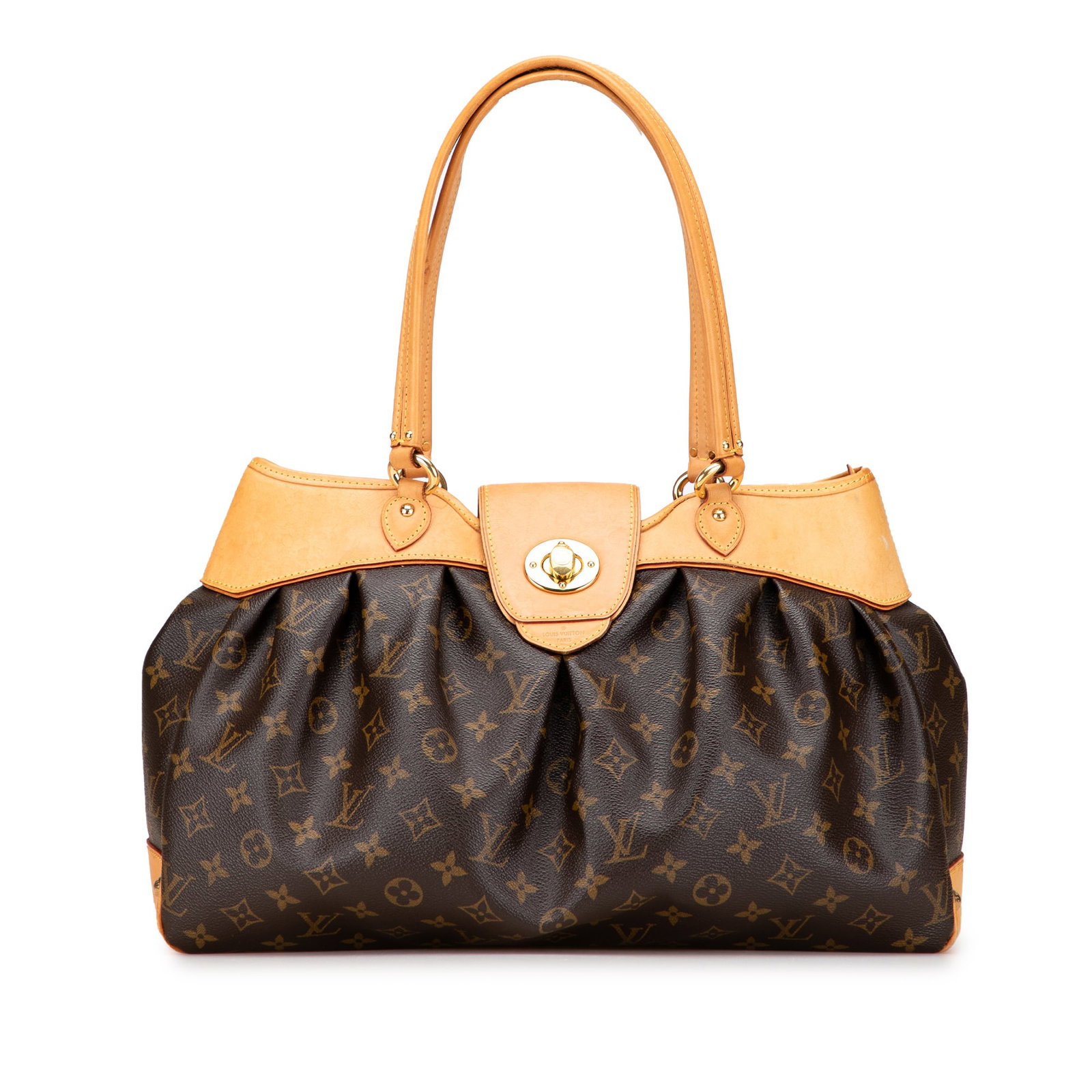 Louis Vuitton Monogram Boetie MM Designer Handbag with Vachetta Trim: Louis Vuitton Monogram Boetie MM Designer Handbag with Vachetta Trim The Louis Vuitton Monogram Boetie MM is a stylish handbag crafted from durable monogram canvas with luxurious vachetta leather trim