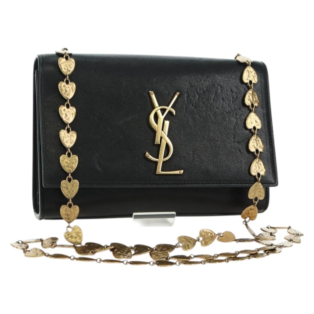 Saint Laurent black leather shoulder bag with gold tone chain (1 of 18)