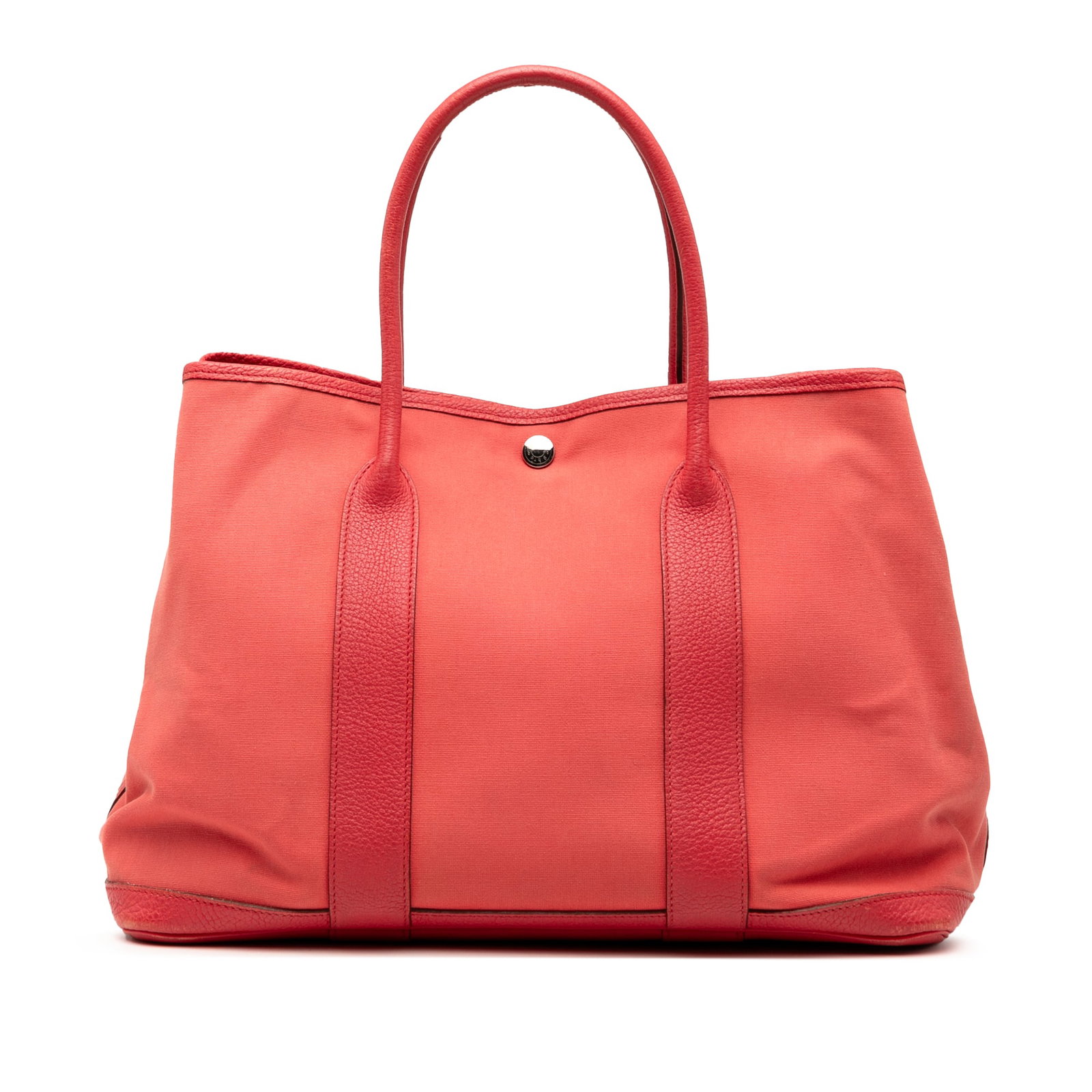 Hermes Toile Negonda Garden Party 36 Pink Fabric Bag: Hermes Toile Negonda Garden Party 36 Pink Fabric Bag Experience luxury with the Hermes Toile and Negonda Garden Party 36, a stunning pink bag crafted from durable canvas and complemented by fine leath