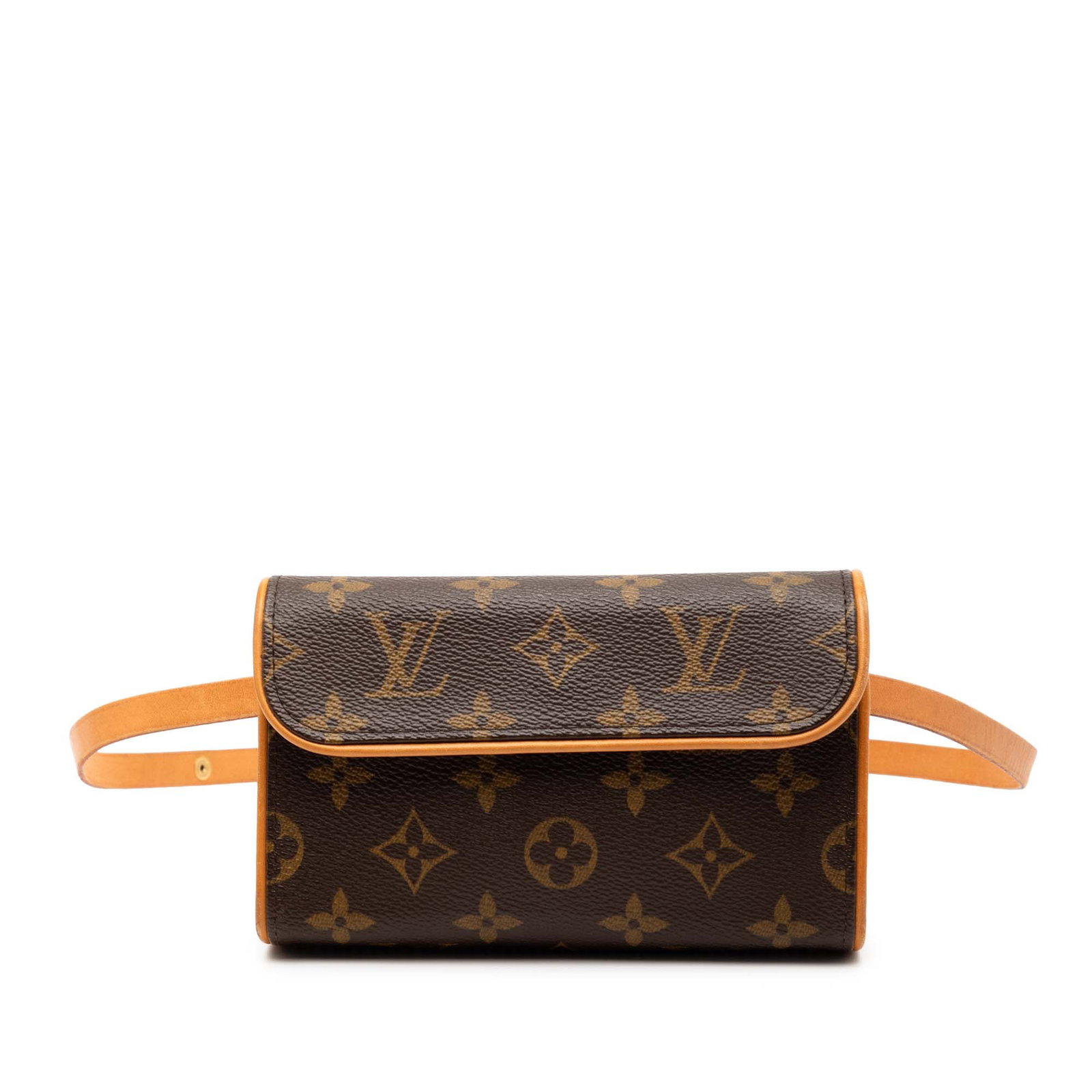 Louis Vuitton Monogram Canvas Pochette Florentine Clutch with Vachetta Leather Trim: Louis Vuitton Monogram Canvas Pochette Florentine Clutch with Vachetta Leather Trim The Louis Vuitton Monogram Pochette Florentine features a monogram canvas body accented with vachetta leather trim a