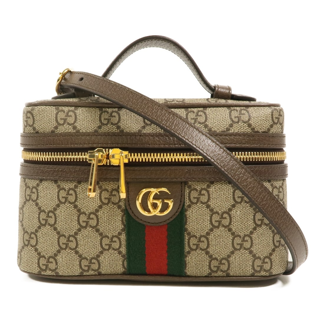 Gucci Ophidia GG Supreme Brown 2 Way Shoulder Bag GHW: Gucci Ophidia GG Supreme Brown 2 Way Shoulder Bag GHW This GUCCI Ophidia GG Supreme 2-way shoulder bag is crafted from brown PVC coated canvas, offering both durability and style. Designed for versati