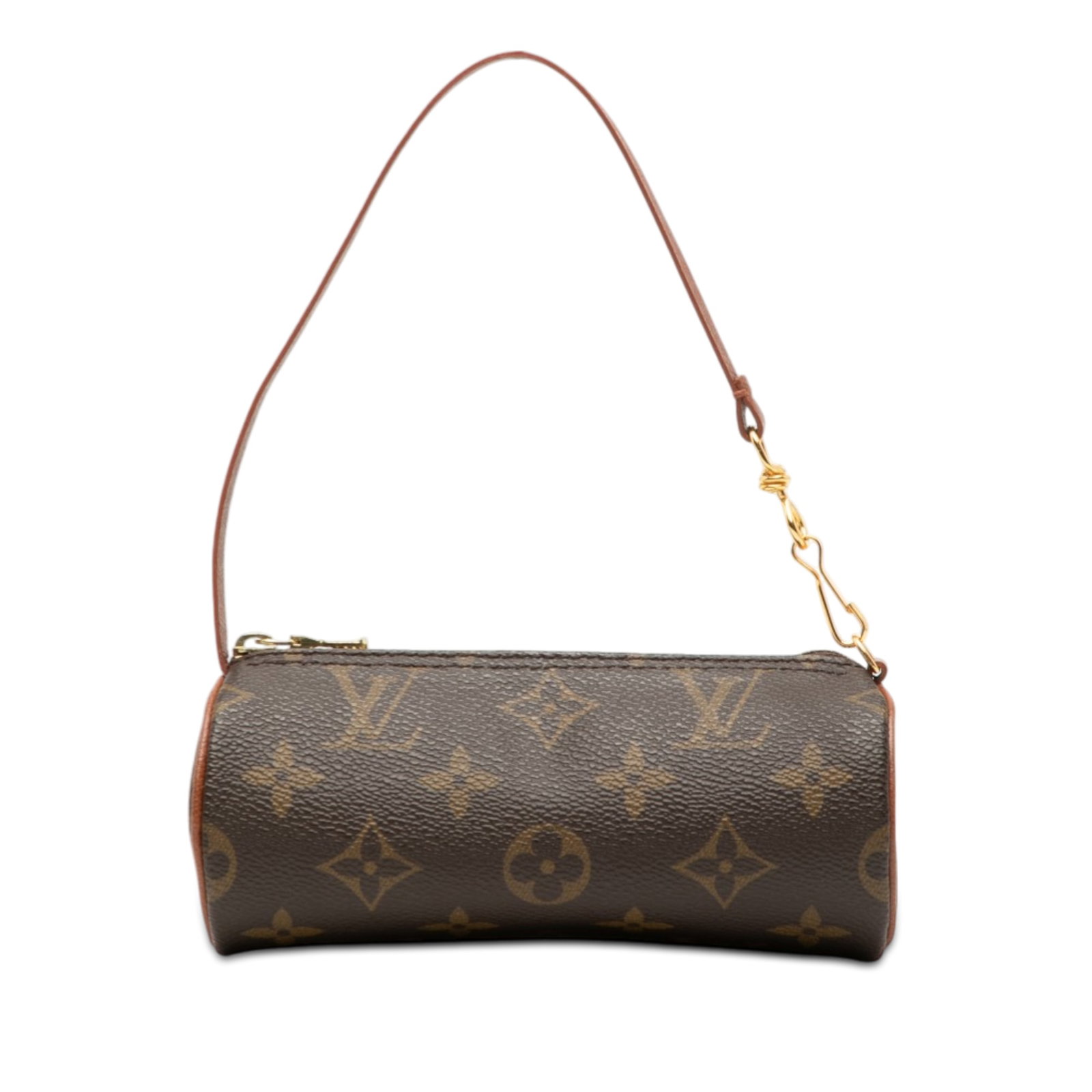 Louis Vuitton Papillon Monogram Canvas Mini Bag with Detachable Strap: Louis Vuitton Papillon Monogram Canvas Mini Bag with Detachable Strap This Louis Vuitton Monogram Papillon Pochette features a monogram canvas body with leather trim, a detachable leather strap, and a